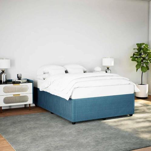 vidaXL Bedframe fluweel blauw 140x190 cm, Huis en Inrichting, Slaapkamer | Bedden, 140 cm, 190 cm of minder, Blauw, Tweepersoons