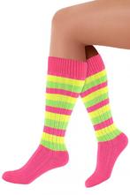 Sokken Neon Roze Geel Groen Streepjes 42-47 Gebreid Carnaval, Kleding | Heren, Carnavalskleding en Feestkleding, Nieuw, Carnaval