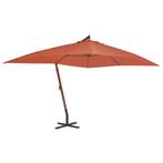 vidaXL Zweefparasol met houten paal 400x300 cm, Tuin en Terras, Parasols, Verzenden, Nieuw