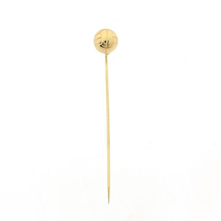 Gouden reversspeld/dasspeld; volleybal (Broche), Sieraden, Tassen en Uiterlijk, Broches, Overige kleuren, Gebruikt, Goud, Ophalen of Verzenden