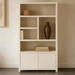 Wandkast Mangohout Evan 120 Crème (5 Open Vakken, 2 Deuren), Verzenden, Nieuw