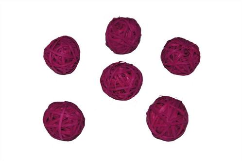 Rotan stro bal 15 stuks Fuchsia dia 4 cm. Rota. NBal, Hobby en Vrije tijd, Knutselen, Nieuw, Ophalen of Verzenden
