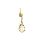 Gouden hanger/bedel van een tennisracket (ketting hanger), Ophalen of Verzenden, Gebruikt, Goud, Overige merken