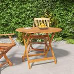 vidaXL Tuintafel inklapbaar Ø 90x75 cm massief acaciahout, Verzenden, Nieuw, Hout