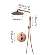 Inbouw Douche Set Rose Goud Messing met Regendouche, Verzenden, Nieuw