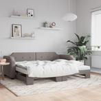 vidaXL Slaapbank met onderschuifbed en matrassen 80x200 cm, Huis en Inrichting, Eenpersoons, Verzenden, Nieuw, 80 cm