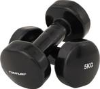 Tunturi Dumbbell set - 2 x 5,0 kg - Vinyl - Zwart, Sport en Fitness, Fitnessmaterialen, Ophalen of Verzenden, Zo goed als nieuw