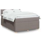 vidaXL Boxspring met matras stof taupe 140x190 cm, Verzenden, Stof, Nieuw, Tweepersoons