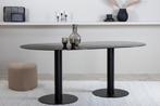 Eettafel - Ingar - 180x100 cm - Zwart - Glas - Jörn, Huis en Inrichting, Tafels | Eettafels, Verzenden, Nieuw