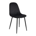 Eetkamerstoel Ivy - velvet zwart - 88x44x53 cm, Huis en Inrichting, Stoelen, Verzenden, Nieuw