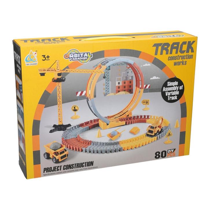Constructie Track Bouwset - 80dlg, Kinderen en Baby's, Speelgoed | Racebanen, Ophalen of Verzenden