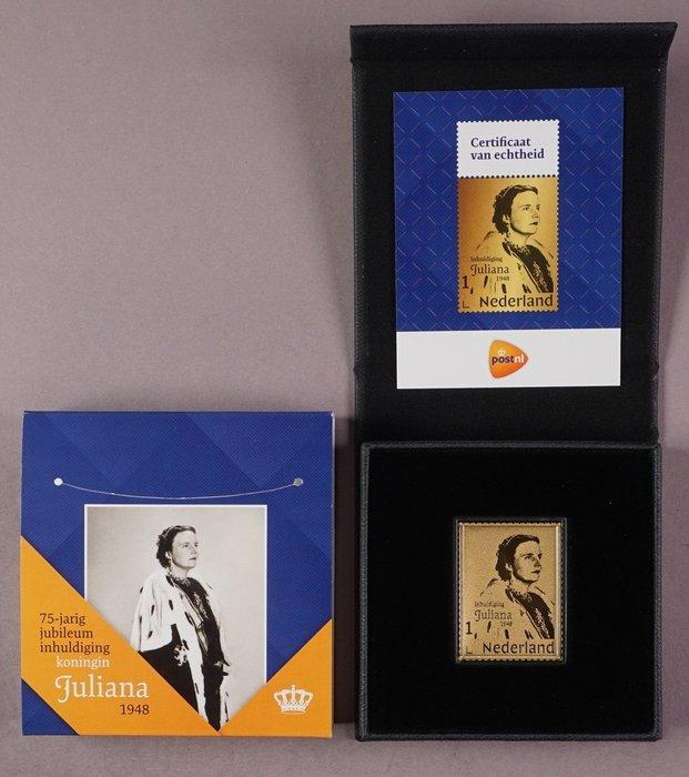 Nederland - Gouden Postzegel 75- jarig jubileum inhuldiging, Postzegels en Munten, Postzegels | Nederland
