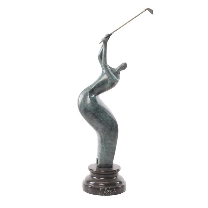 A MODERNIST BRONZE SCULPTURE OF A GOLFER (Interieur), Antiek en Kunst, Kunst | Beelden en Houtsnijwerken, Verzenden