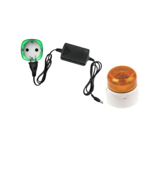 Oranje Flitser bedraad Flitser + Socket Zwart + 12v Adapter, Doe-het-zelf en Verbouw, Alarmsystemen, Verzenden