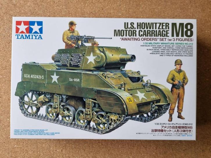 Tamiya 35312 Howitzer Motor Carriage M8 1:35, Hobby en Vrije tijd, Modelbouw | Auto's en Voertuigen, Tamiya, Verzenden