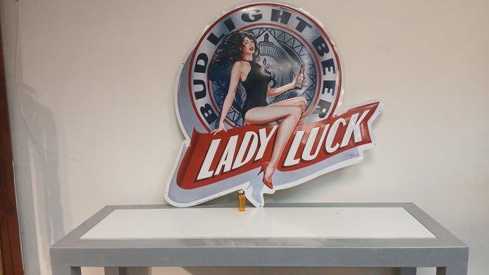 Anheuser-Busch - Lady Luck Bud Light reclamebord -, Antiek en Kunst, Antiek | Wandborden en Tegels