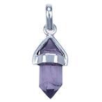 Zilveren Amethyst edelsteen met potlood vatting kettingha..., Verzenden, Nieuw