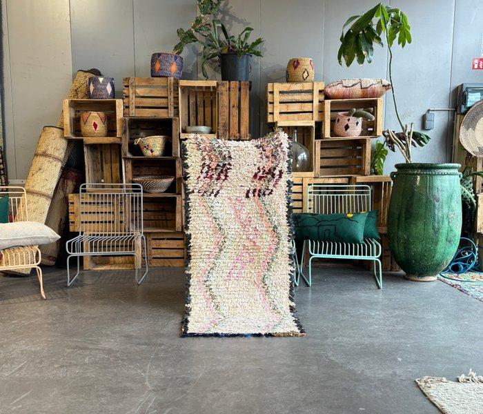 Vintage Marokkaans kleurrijk Boucherouite tapijt -, Huis en Inrichting, Stoffering | Tapijten en Kleden