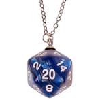 Ketting Zilverkleurig 55cm - Hanger DnD D20 dobbelsteen blau, Ophalen of Verzenden, Nieuw