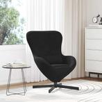 vidaXL Eivormige stoel Zwart 63 x 73 x 90 cm Fluweel, Huis en Inrichting, Fauteuils, Verzenden, Nieuw