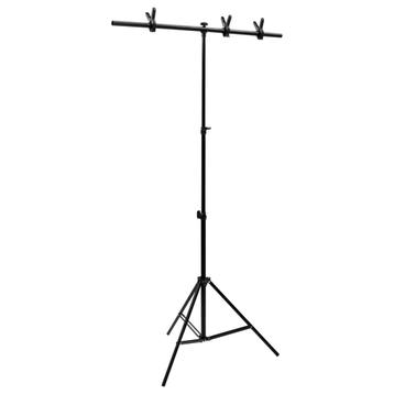 vidaXL Achtergrondstandaard T-vormig 91x60x(70-200) cm zwart beschikbaar voor biedingen