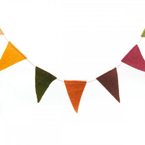 Viltslinger Vlaggetjes 11cm Aardetinten - 180cm lang NIEUW, Kinderen en Baby's, Kinderkamer | Inrichting en Decoratie, Nieuw, Ophalen of Verzenden