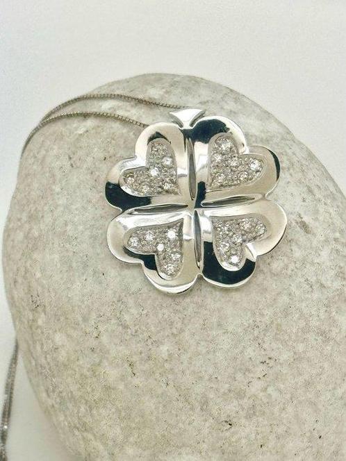 Ketting met hanger - 18 karaat Witgoud - Diamanten, Sieraden, Tassen en Uiterlijk, Antieke sieraden