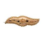 Vintage gouden broche van filigrain techniek (krul) (krul), Sieraden, Tassen en Uiterlijk, Broches, Ophalen of Verzenden, Gebruikt