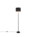 Moderne vloerlamp zwart met goud rond - VT, Huis en Inrichting, Lampen | Vloerlampen, Nieuw, Overige materialen, Modern, 150 tot 200 cm
