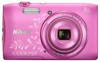 Nikon Coolpix S3600 Digitale Compact Camera - Roze/Lineart, Audio, Tv en Foto, Fotocamera's Digitaal, Verzenden, Zo goed als nieuw