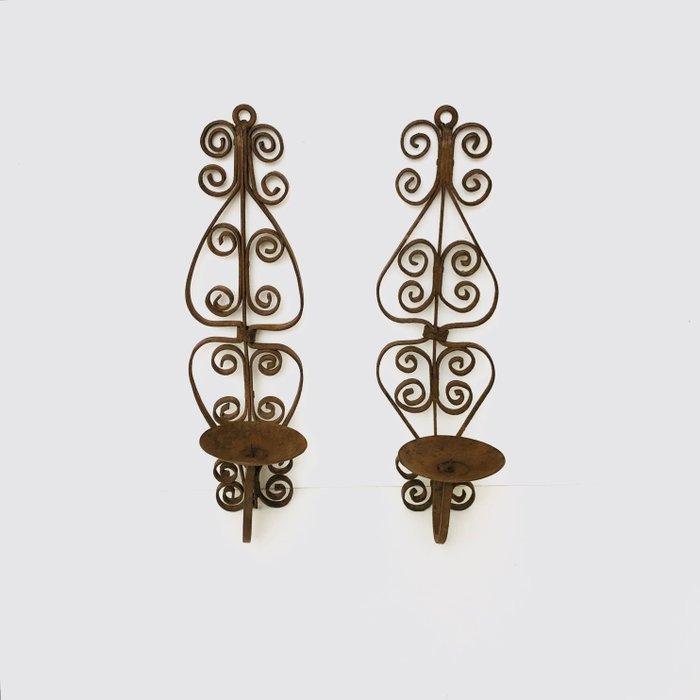 Wandkandelaar (2) - Smeedijzer, Antiek en Kunst, Curiosa en Brocante