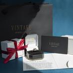 Witgouden vintage alliance ring met diamant 18 kt, Ophalen of Verzenden, Nieuw