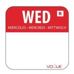 Voedseletiketten - 2,5 x 2,5 cm - Woensdag 1000 stuks - Rood, Verzenden