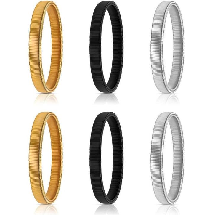 Fako Bijoux - Set Van 3 Paar Mouwophouders - Zwart, Goud &, Sieraden, Tassen en Uiterlijk, Overige Accessoires, Verzenden