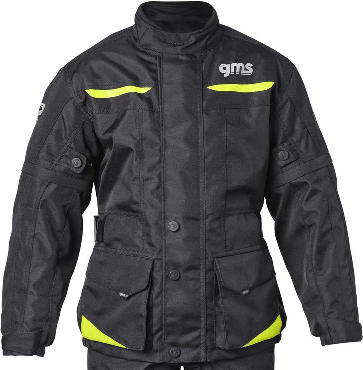 gms Gear Kids Zwarte Waterdichte Textiele Motorjas, Motoren, Kleding | Motorkleding, Nieuw met kaartje, Jas | textiel, Verzenden