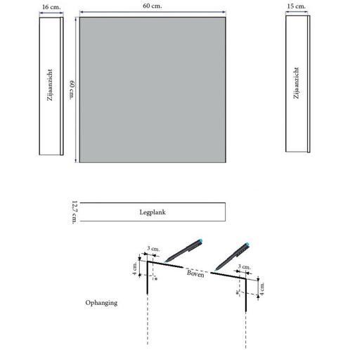 Spiegelkast Sanicare Qlassics 60 cm 1 Deur Belluno Eiken, Doe-het-zelf en Verbouw, Sanitair, Ophalen of Verzenden