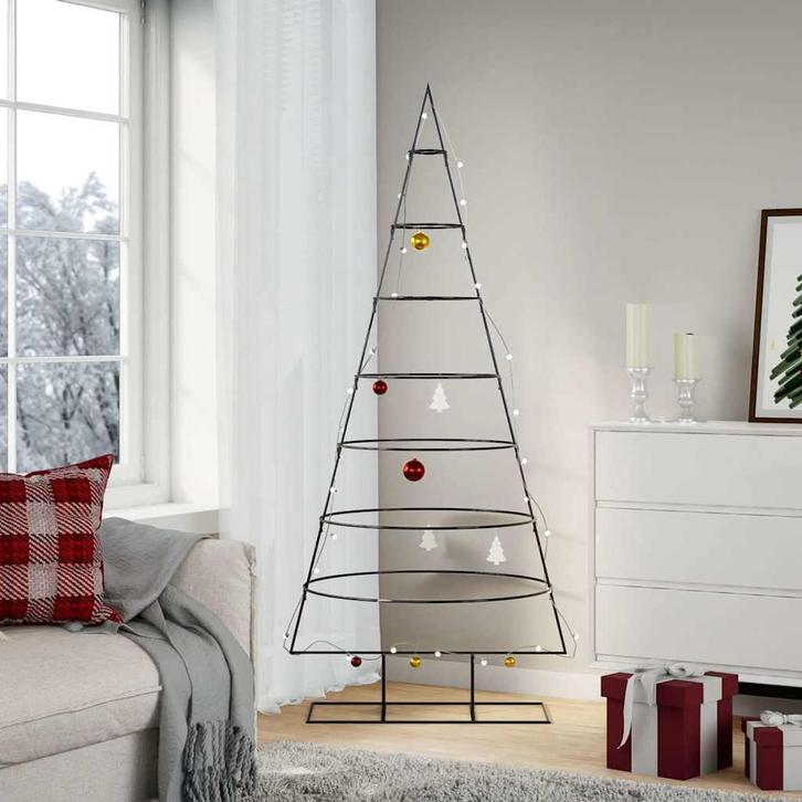 vidaXL Kerstdecoratie kerstboom 180 cm metaal zwart, Diversen, Kerst, Nieuw, Verzenden