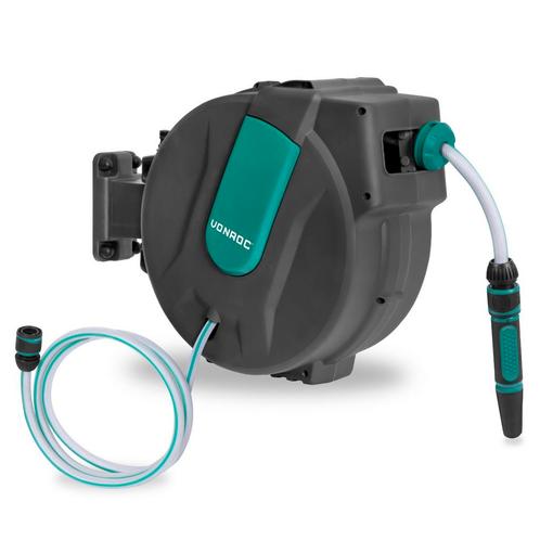 Automatische slanghaspel – Incl. 25m tuinslang, spuitstuk en, Tuin en Terras, Tuinslangen, Tuinslang, Nieuw, Verzenden