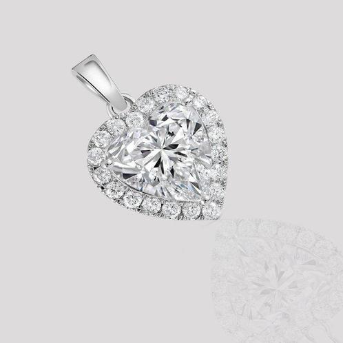 Zonder Minimumprijs - Hanger - 18 karaat Witgoud, IGI 5,01ct, Sieraden, Tassen en Uiterlijk, Antieke sieraden