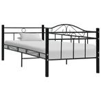 vidaXL Bedbank metaal zwart 90x200 cm, Huis en Inrichting, Slaapkamer | Bedden, 90 cm, Eenpersoons, Verzenden, Zwart