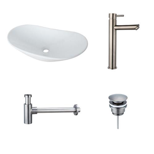 Sani Royal Keramische Waskomset Costa Gun Metal, Doe-het-zelf en Verbouw, Sanitair