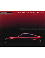 1987 HONDA CIVIC SPORT CRX 1.6i-16 BROCHURE DUITS, Boeken, Auto's | Folders en Tijdschriften, Nieuw, Honda, Author