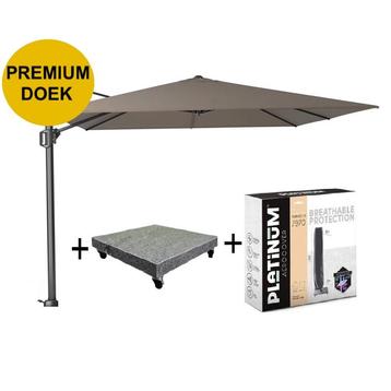 Challenger T1 premium zweefparasol 300x300 cm havanna   met beschikbaar voor biedingen