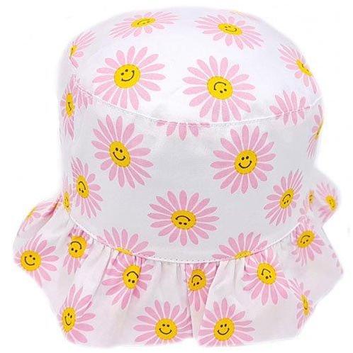 Zonnehoedje Wit met Roze Vrolijke Bloemen-12/18mnd NIEUW, Kinderen en Baby's, Babykleding | Schoentjes en Sokjes, Meisje, Nieuw
