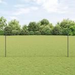 vidaXL Hek met Paal Grijs 1,4 x 10 m Staal en PVC, Verzenden, Nieuw, IJzer