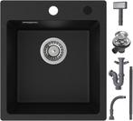 Spoelbak - Wasbak - Gootsteen - 45x45 cm - Zwart - CECIPA, Verzenden, Zo goed als nieuw