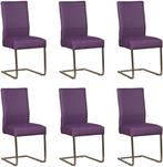 Set van 6 Paarse leren industriële eetkamerstoelen - poot vi, Huis en Inrichting, Stoelen, Nieuw, Vijf, Zes of meer stoelen, Modern