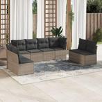 vidaXL 8-delige Loungeset met kussens poly rattan grijs, Verzenden, Nieuw, Rotan, Loungeset