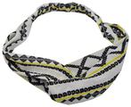Haarband Twist Ibiza Print Wit Zwart Geel, Verzenden, Nieuw