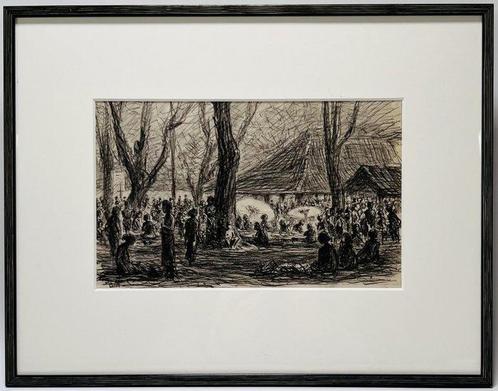 Gijsbert Brandt Hooijer (1848-1934) - Pasar Magelang Java, Antiek en Kunst, Kunst | Schilderijen | Klassiek